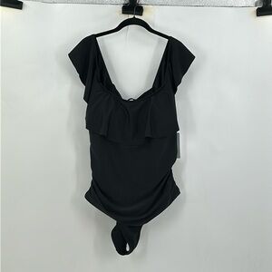Meet.Curve Black One Piece Off Shoulder Swimsuit NWT Size 3X